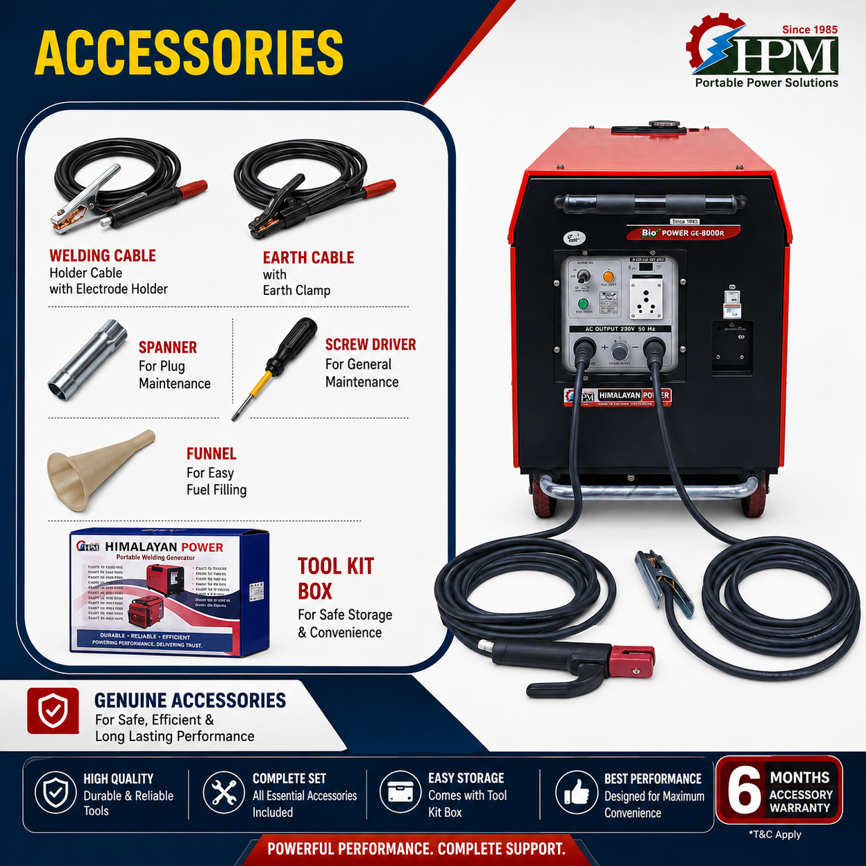 250 Amps - 6 KW, Smart Petrol Welding Generator, Recoil & Self Start Model Silent GE-W8000RS